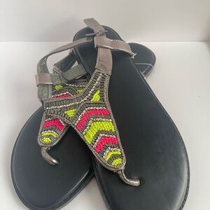 Beaded Black Sandals